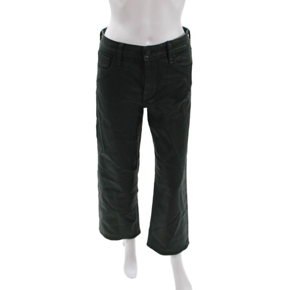 Hudson Women Designer Cropped Pants Black Button Size 27